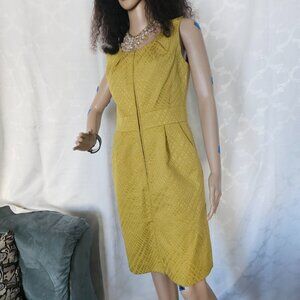 **Tahari S Levine Mustard Yellow Sheath Dress**